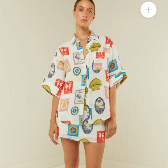 Palm Noosa The East Mini Skirt NWT Postage Stamp Print - Picture 6 of 14